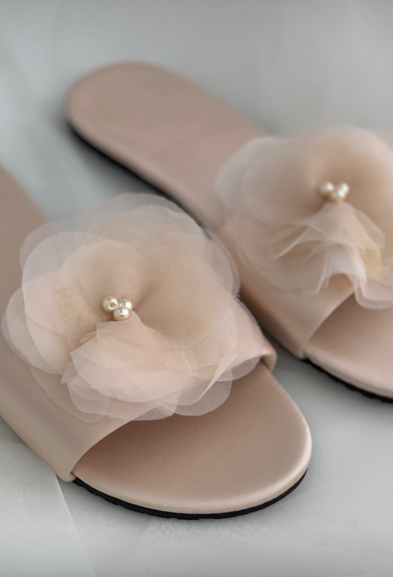Blush Pink Flower Slippers
