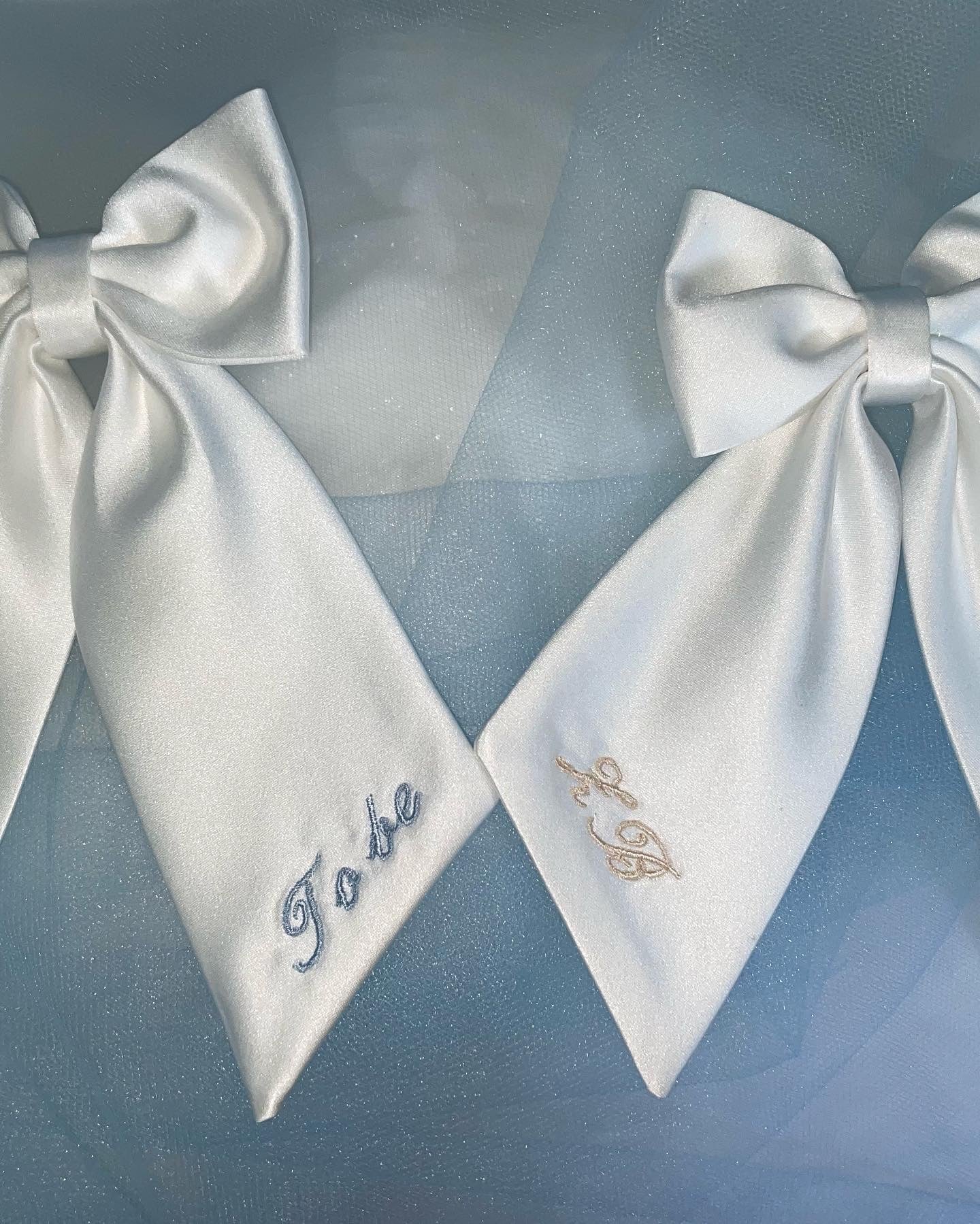 Embroidered bow