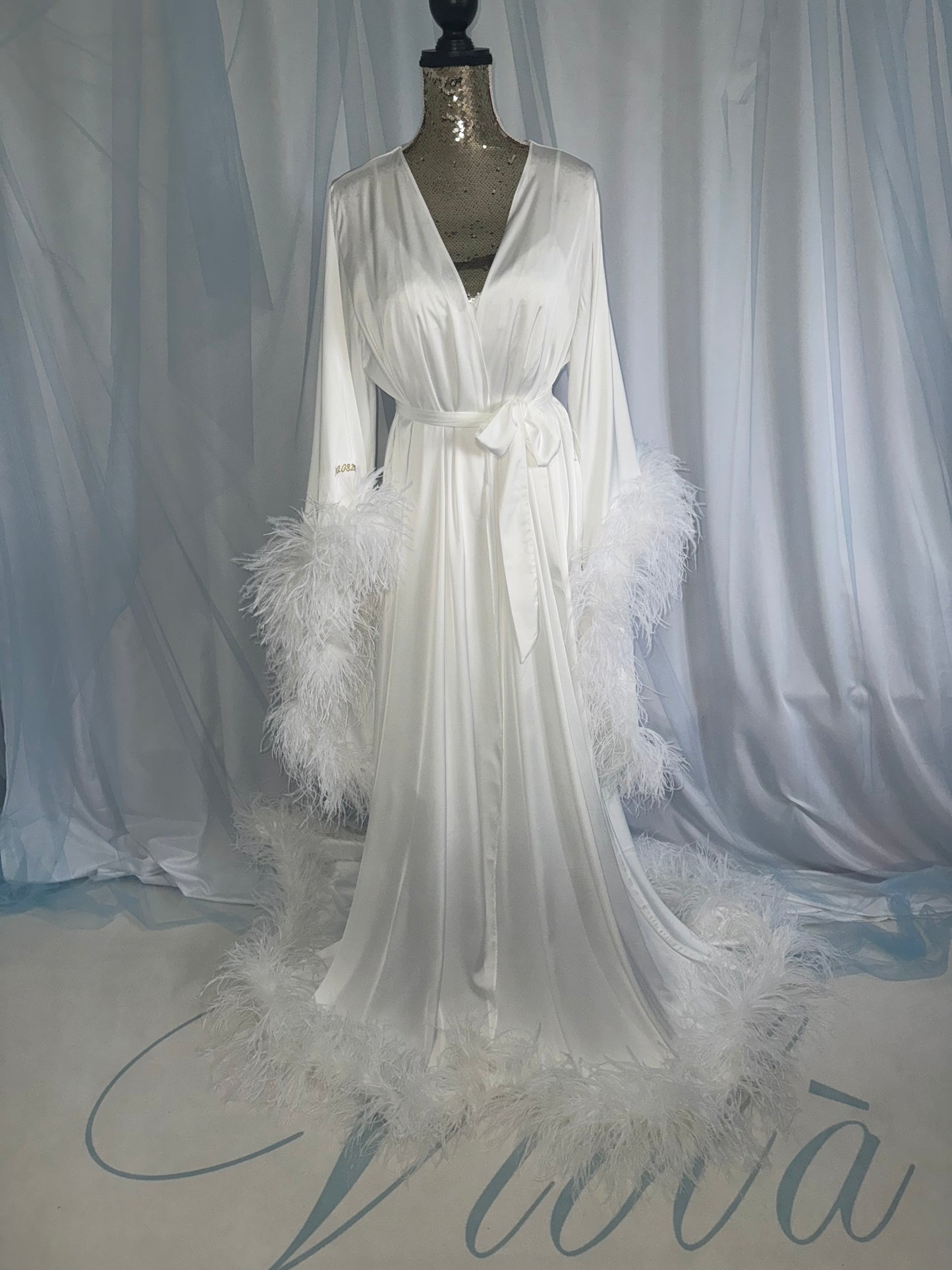 Ostrich Feather Silk Gown