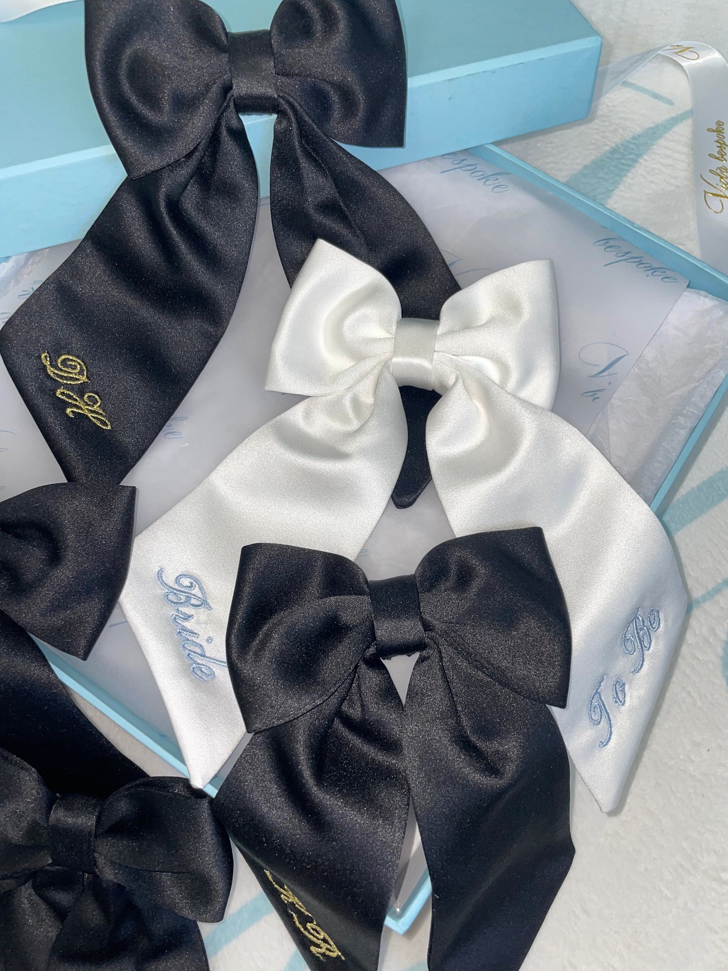 Embroidered bow
