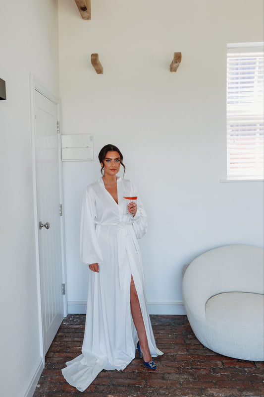 Silk Gown With Pearl Cuffs