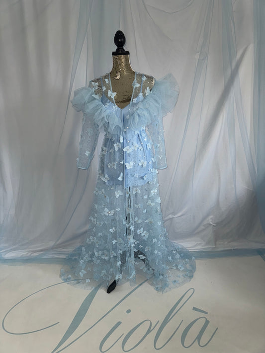 Baby Blue Butterfly Gown