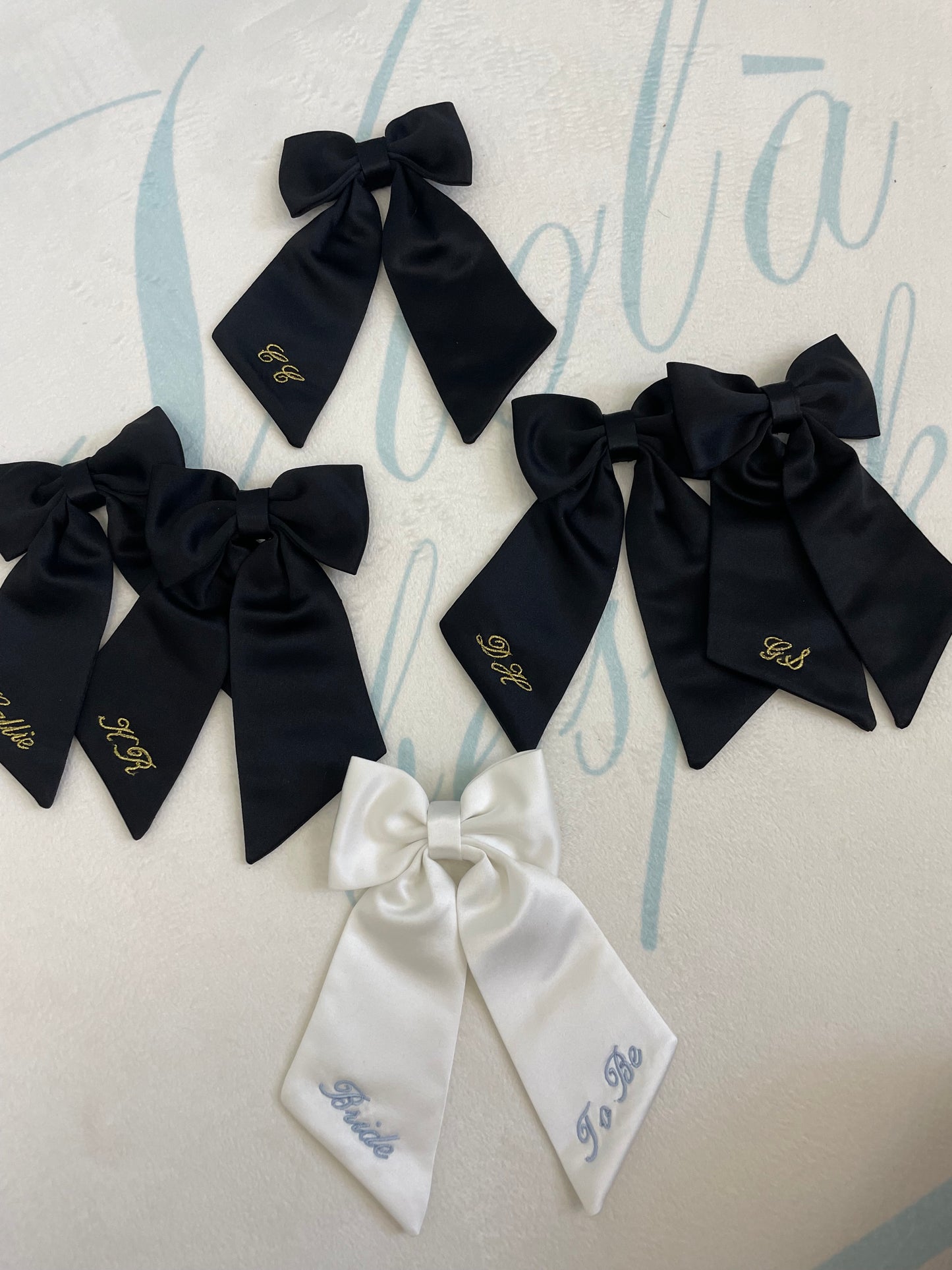 Embroidered bow