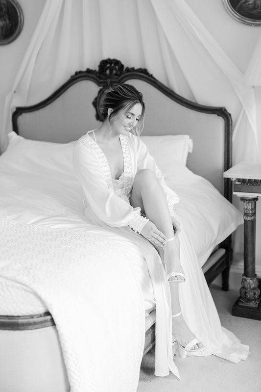 Silk Gown With Pearl Details