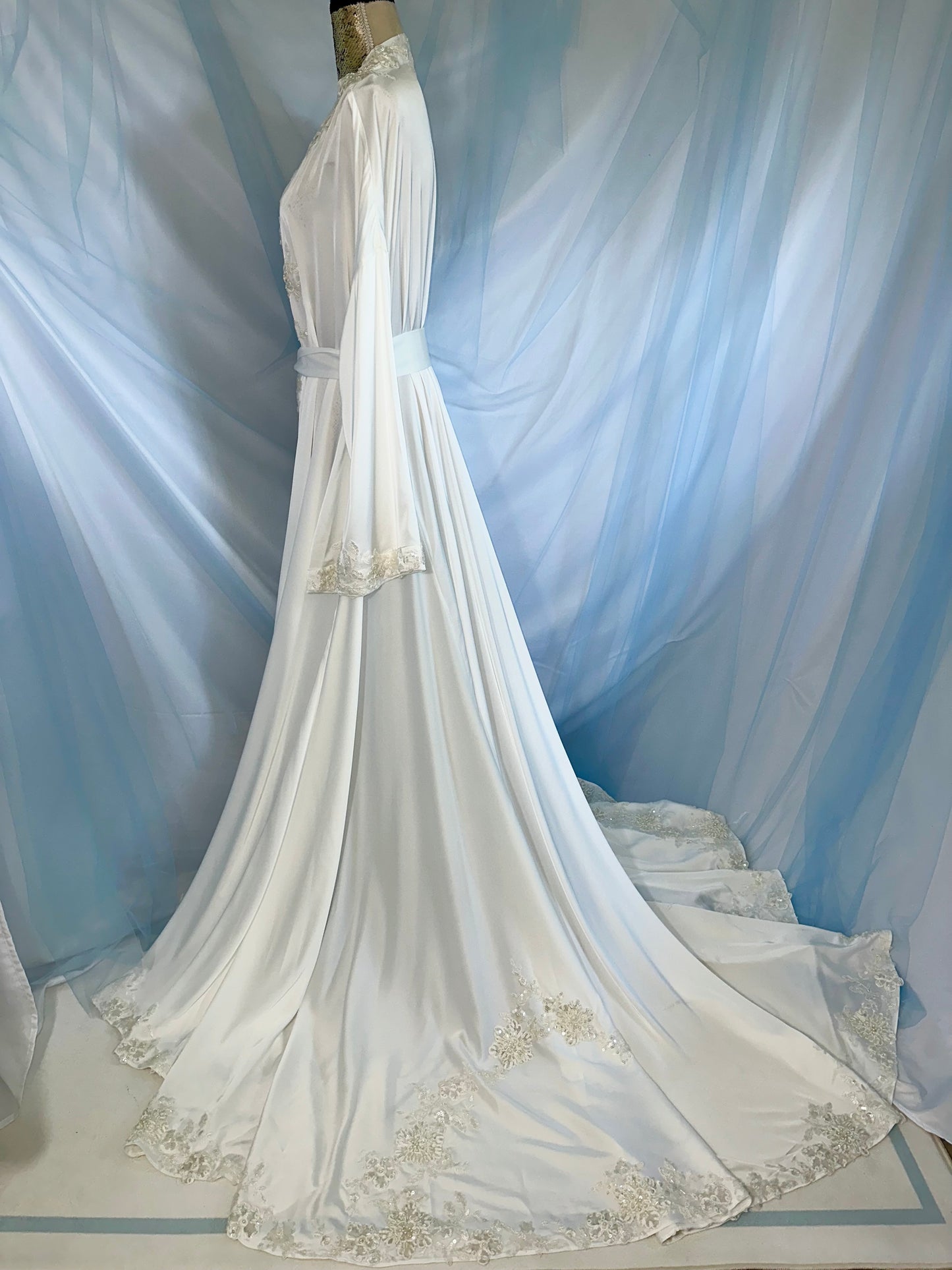 Silk Gown With A Beaded Trim