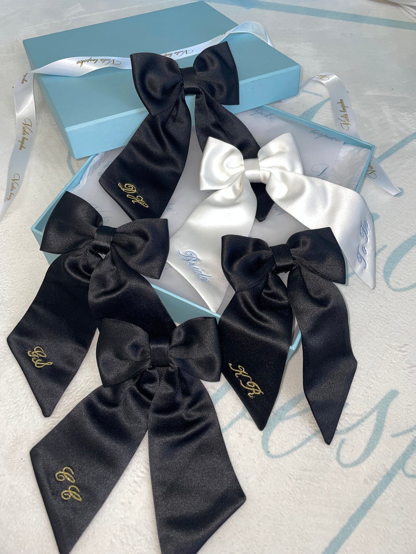 Embroidered bow