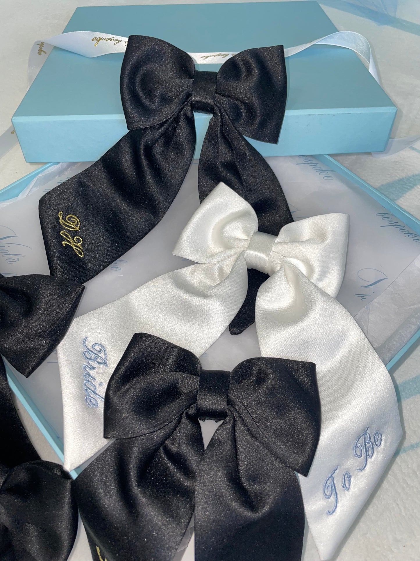 Embroidered bow