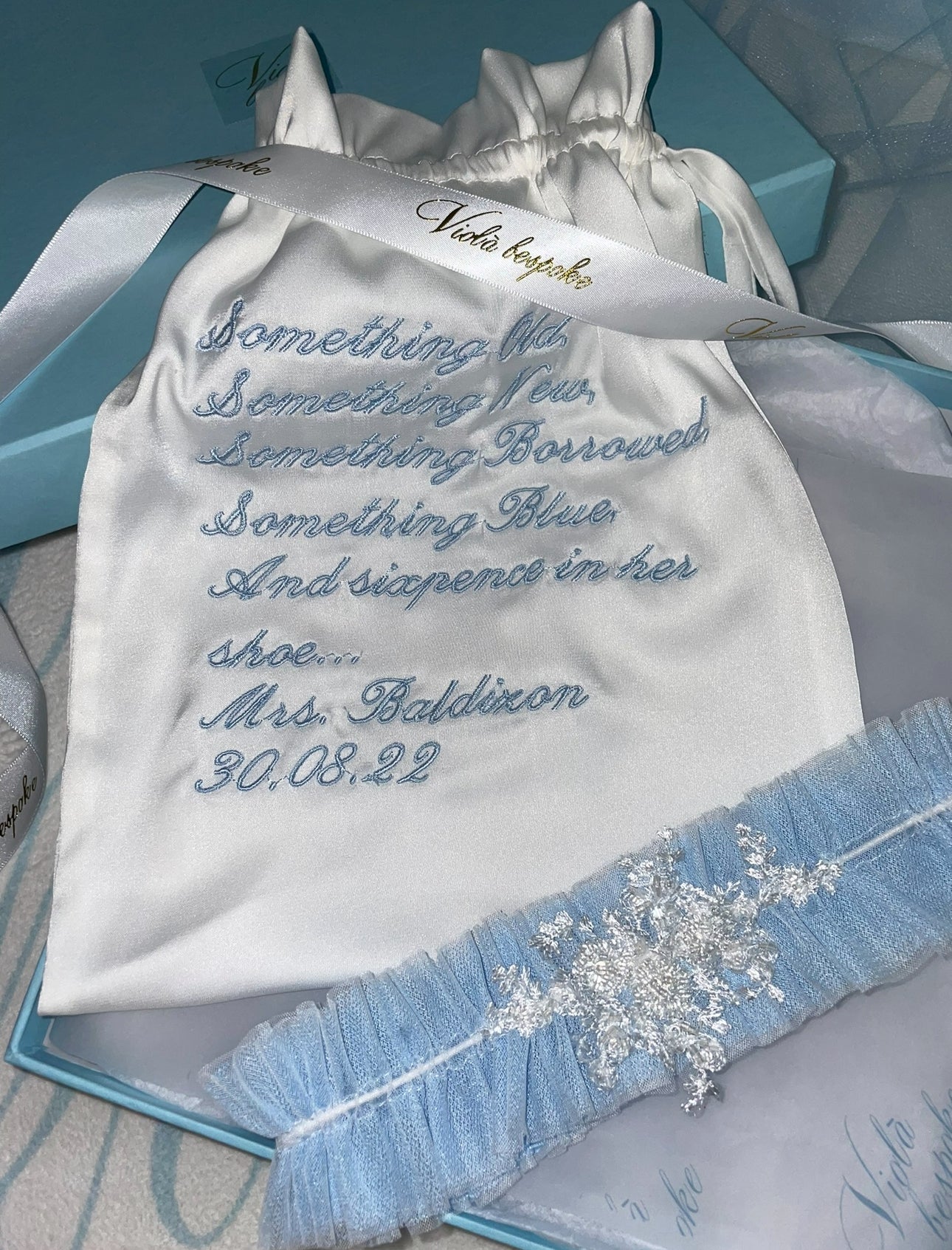 Baby Blue Lace Garter